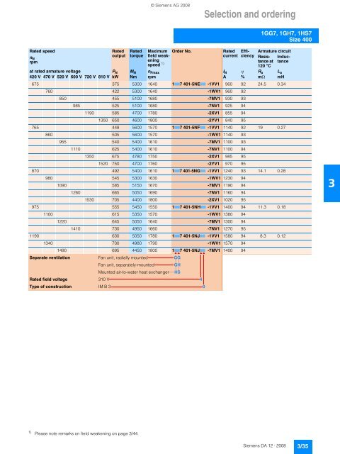 DC motors Sizes 160 to 630 31.5 kW to 1610 kW - Siemens