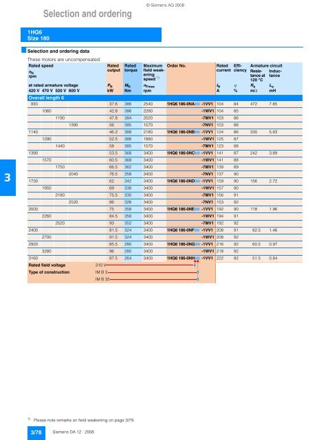 DC motors Sizes 160 to 630 31.5 kW to 1610 kW - Siemens