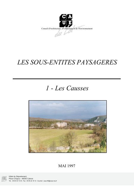 LES SOUS-ENTITES PAYSAGERES 1 - Les Causses