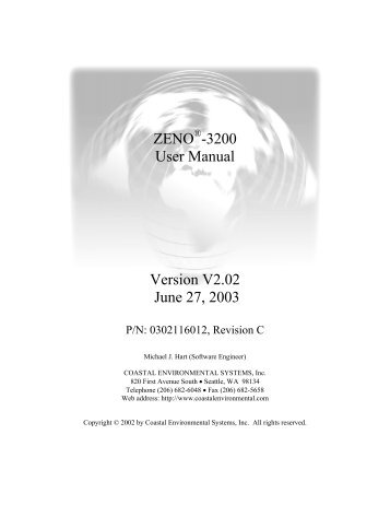 ZENO -3200 User Manual - Coastal Environmental Systems