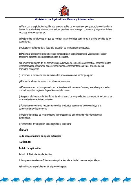 Ley de pesca 2001 - ConfederaciÃ³n EspaÃ±ola de Pesca Responsable