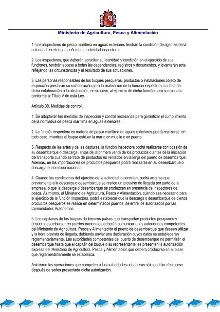 Ley de pesca 2001 - ConfederaciÃ³n EspaÃ±ola de Pesca Responsable