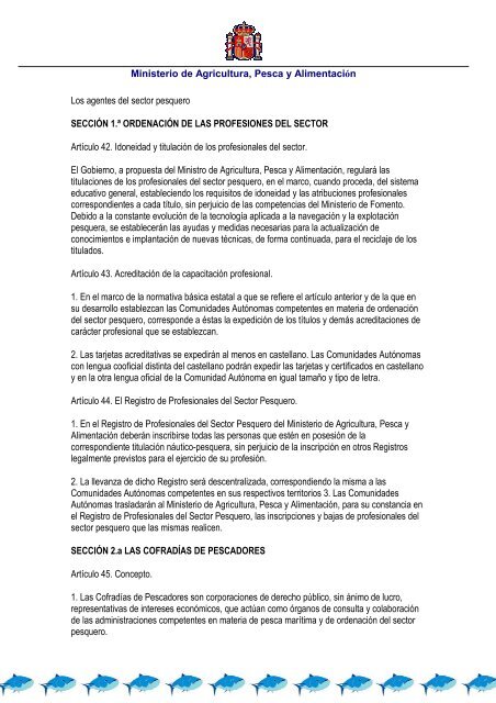 Ley de pesca 2001 - ConfederaciÃ³n EspaÃ±ola de Pesca Responsable