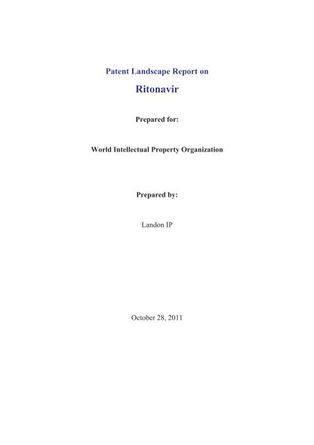 Patent Landscape Report on Ritonavir - WIPO