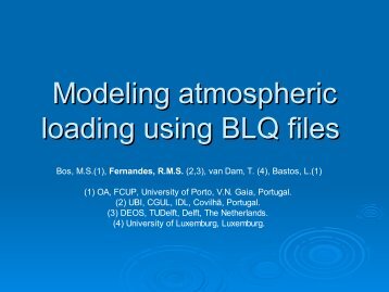 Modeling atmospheric loading using BLQ files - ITRF