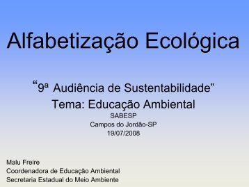 EcoalfabetizaÃ§Ã£o - Malu Freire - Sabesp