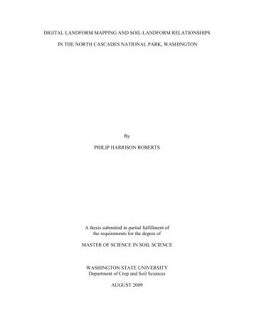 digital landform mapping and soil-landform relationships in - WSU ...