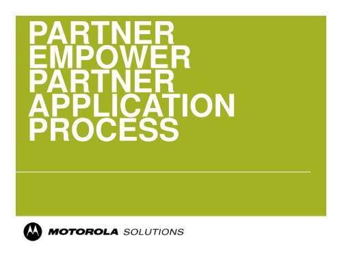Download Instructions for Online Application - Motorola Solutions