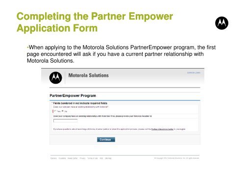 Download Instructions for Online Application - Motorola Solutions