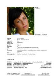 Vita Claudia Menzel - Agentur Spielkunst