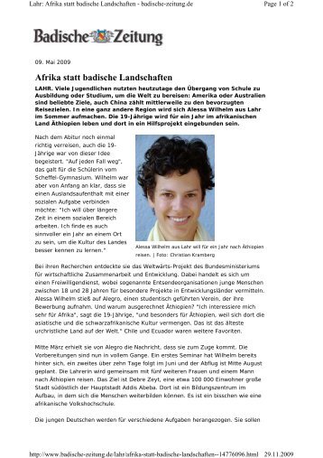 "Badischen Zeitung" vom 9. Mai 2009 (PDF) - Scheffel-Gymnasium ...