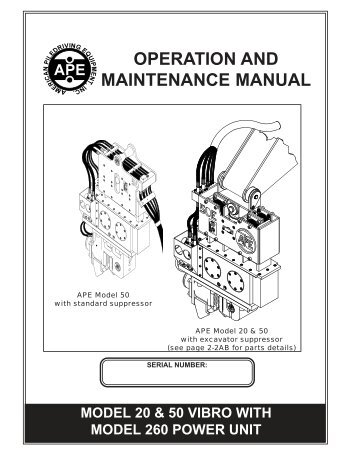 operation and maintenance manual - American Piledriving Equipment