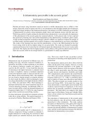 Is inharmonicity perceivable in the acoustic guitar ... - TKK Acoustics