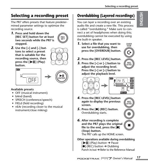 POCKETRAK PR7 Owner's Manual - Yamaha Downloads