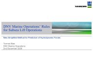 DNV Marine Operations' Rules for Subsea Lift Operations