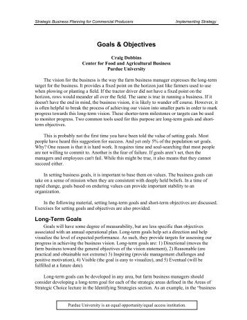 Goals & Objectives - Purdue University