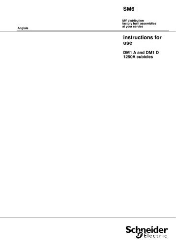 SM6 DM 1 A d user manual - Schneider Electric