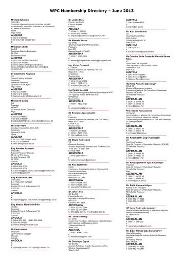 wpc membership directory - 2013 june 2.pdf - World Petroleum ...