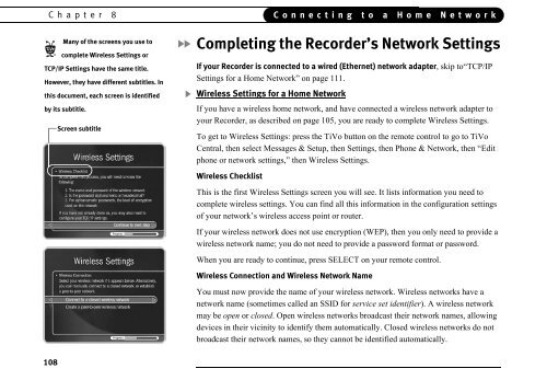 Connecting to a Home Network - TiVo