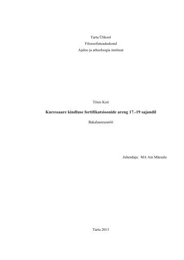 BA13 Koit - Arheoloogia Tartu Ãlikoolis