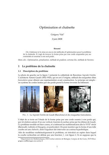 Optimisation et chaÄ±nette - ENS de Cachan - Antenne de Bretagne