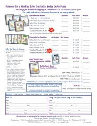 Partners for a Healthy Baby Curricular Series Order Form
