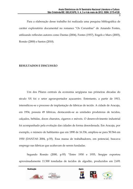 “OS CORUMBAS” E A ROTINA DO TRABALHO INDUSTRIAL EM ...