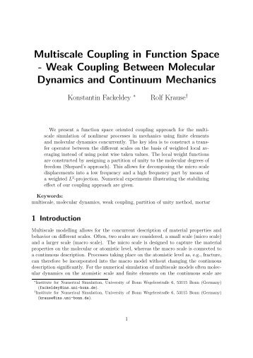 Multiscale Coupling in Function Space - Weak Coupling ... - ZIB