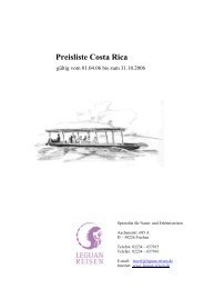 Preisliste Costa Rica