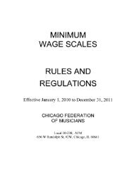 minimum rules and regulations - Chicago Federation of Musicians