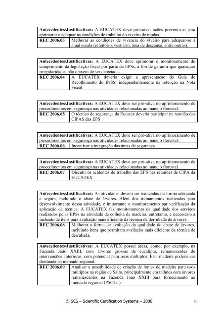 avaliaÃ§Ã£o do manejo das plantaÃ§Ãµes florestais - SCS Global Services