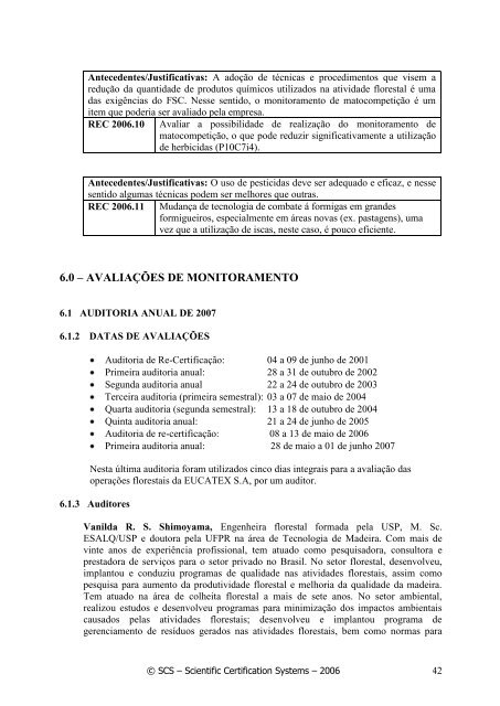 avaliaÃ§Ã£o do manejo das plantaÃ§Ãµes florestais - SCS Global Services