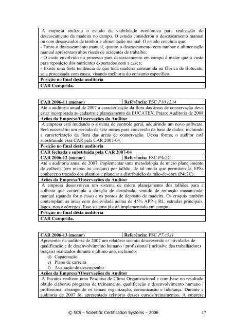 avaliaÃ§Ã£o do manejo das plantaÃ§Ãµes florestais - SCS Global Services