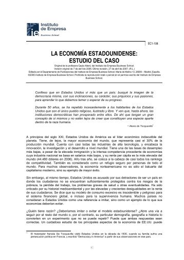 la economía estadounidense: estudio del caso - IE. Multimedia ...