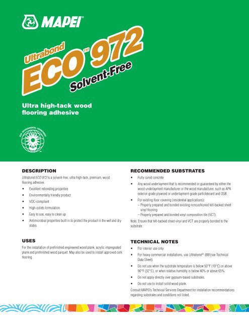 Mapei ECO 972 Spec Sheet.pdf - Cwf.com