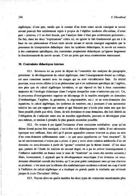 Y. Chevallard ENSEIGNEMENT DE L'ALGEBRE - Seminario ...