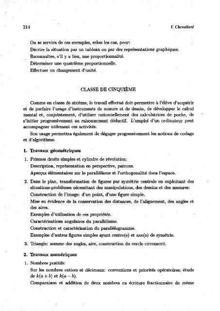Y. Chevallard ENSEIGNEMENT DE L'ALGEBRE - Seminario ...