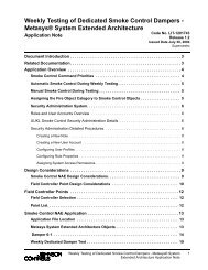 Weekly Testing of Dedicated Smoke Control Dampers - Metasys ...