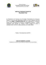 EDITAL NÂº 082/2012-CPCP-TD Resultado Final - UTFPR