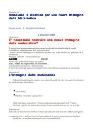 Rinnovare la didattica per una nuova immagine della Matematica E ...