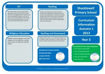 Curriculum Information Leaflet - Year 3 Autumn 1 2013