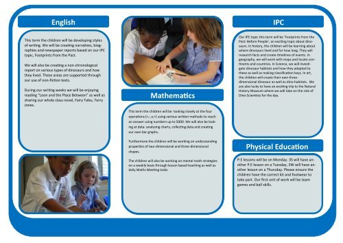 Curriculum Information Leaflet - Year 3 Autumn 1 2013
