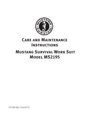 Care and Maintenance Instructions Mustang Survival Work Suit ...