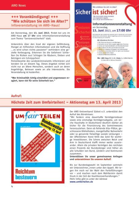 Download AWO-Blatt Ausgabe 2 - April 2013 - Herzlich Willkommen ...