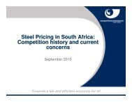 Steel Pricing in South Africa: Competition history and current concerns
