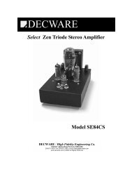 Select Zen Triode Stereo Amplifier Model SE84CS - Decware