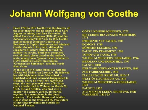 Johann Wolfgang von Goethe - British Forces Germany