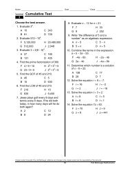 Cumulative Test