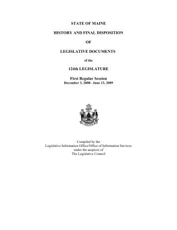 STATE OF MAINE HISTORY AND FINAL DISPOSITION ... - Maine.gov