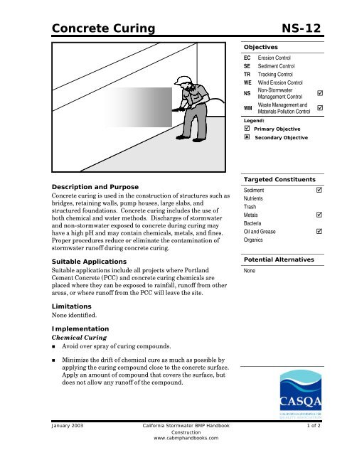 Concrete Curing NS-12 - (BMP) Handbooks